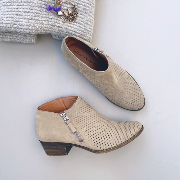 Lucky Brand Shoes - Lucky Brand Perforated Ankle Booties